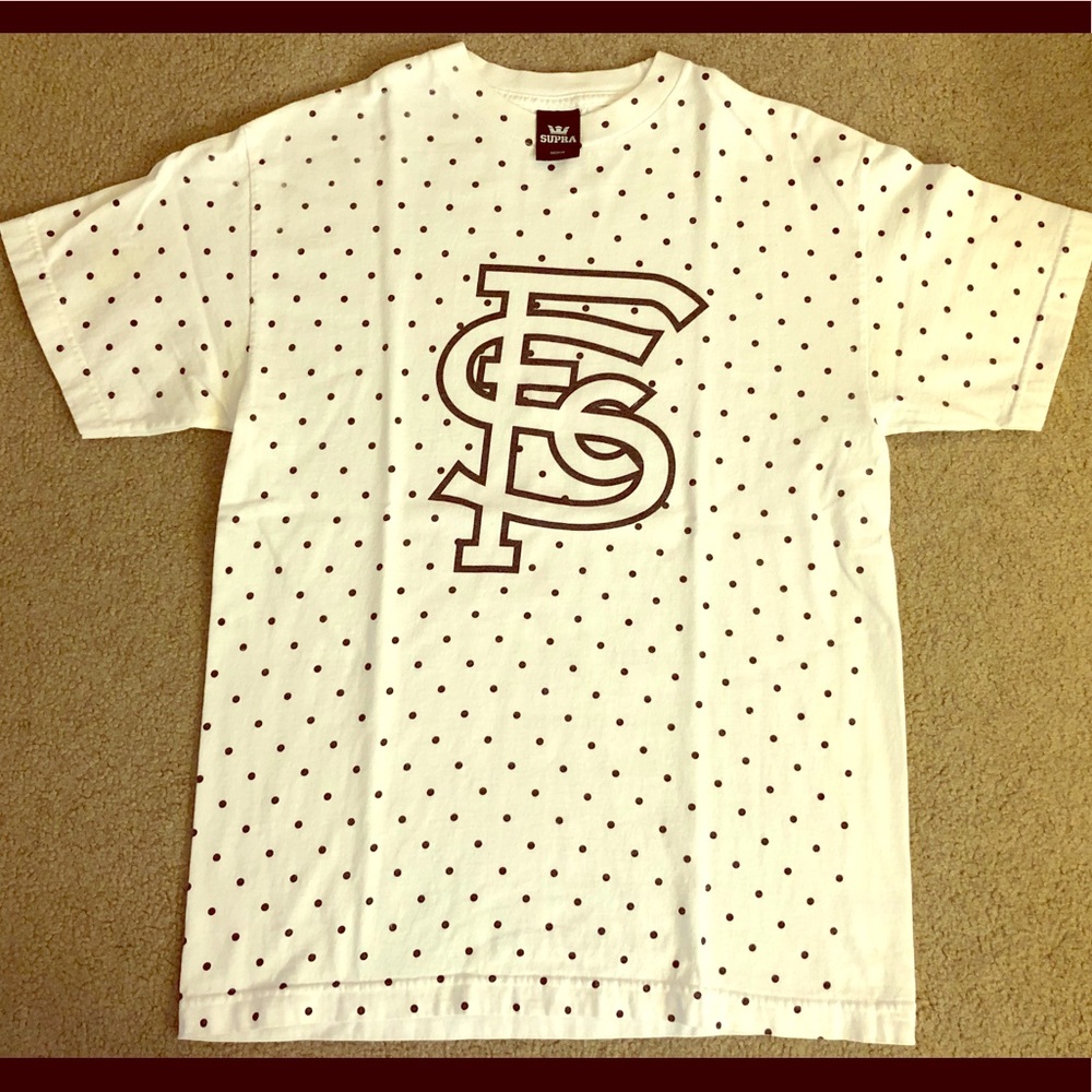 Supra Footwear T-Shirt Med White Black Polka Dots